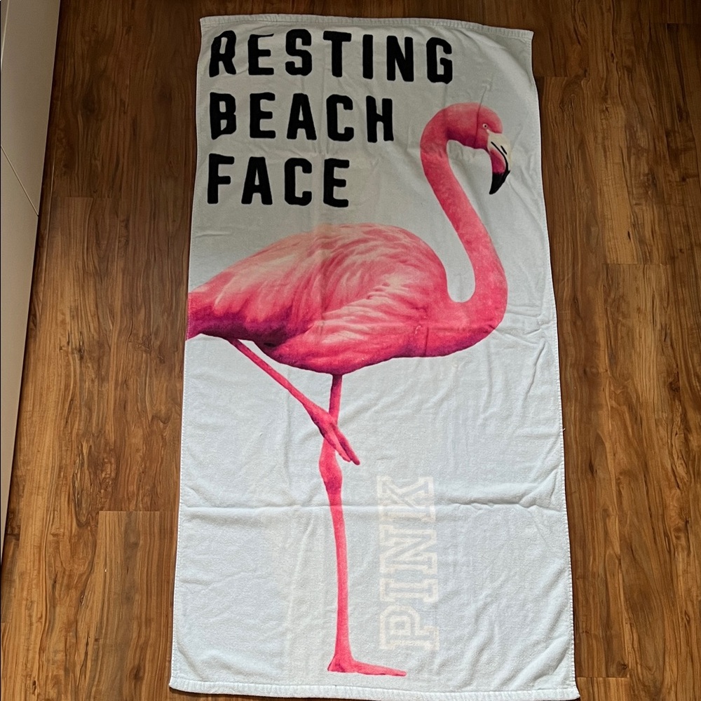PINK Victoria's Secret Flamingo Beach Towel